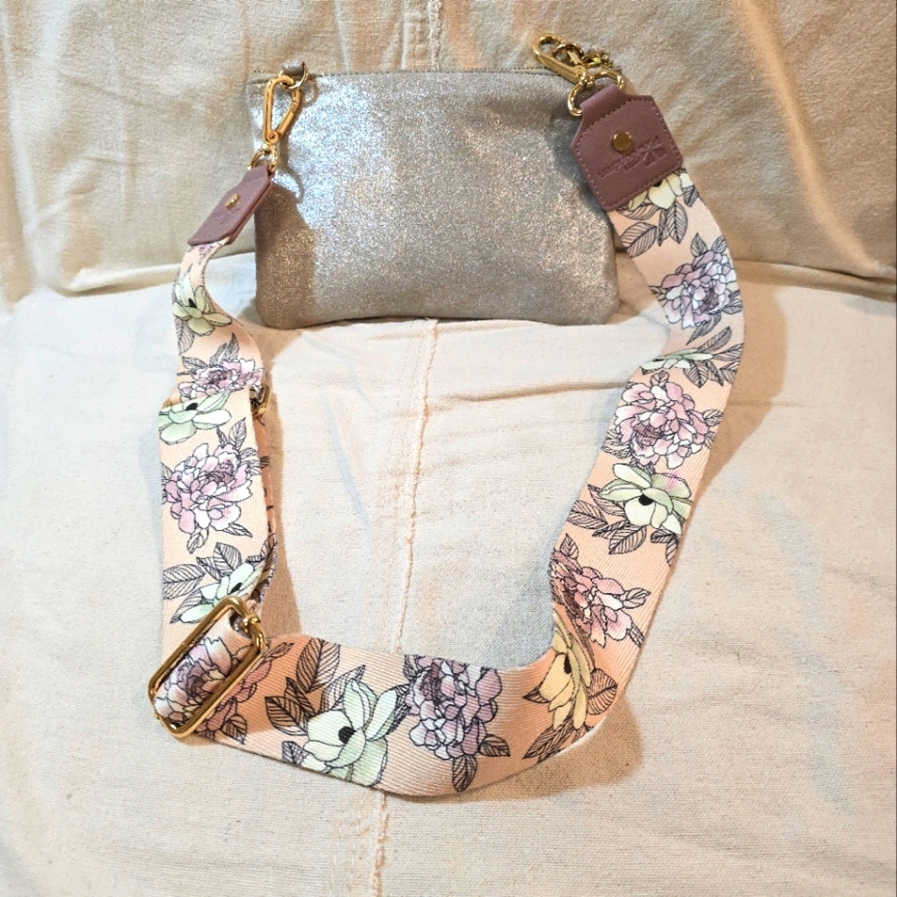 Erin Condren floral crossbody strap and zipper pouch
